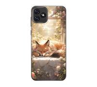 Sunrive Cover compatibile con Blackview Oscal C20/C20 Pro, Custodia Case in molle Trasparente silicone Morbida Flessibile Antigraffio protettiva back Modelli custodie(Volpe addormentata)