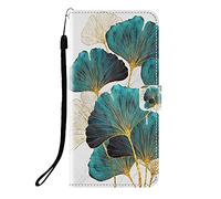Sunrive Cover compatibile con Blackview Wave 10C/10, Custodia con supporto di stand e in Pelle artificiale per carte di credito Portafoglio Flip Chiusura Magnetica bumper(Q foglia)