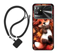 Sunrive Cover compatibile con CUBOT Note 21,Custodia Case in molle matte Morbida Flessibile Antigraffio protettiva back Case(Maple Leaf Fox)+1 x Cordino Universale