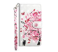 Sunrive Cover compatibile con CUBOT Note 50, Custodia con supporto di stand e in Pelle artificiale per carte di credito Portafoglio Flip Chiusura Magnetica Protettiva bumper(Gatto albero)