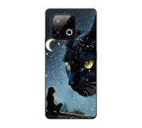 Sunrive Cover compatibile con Gigaset GS6/Gigaset GS6 pro, Custodia Case in molle Trasparente silicone Morbida Flessibile Antigraffio protettiva back Modelli custodie(Gatto gigante)