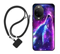 Sunrive Cover compatibile con Huawei Nova 15,Custodia Case in molle matte Morbida Flessibile protettiva back Case(Lupo,Luna,Stelle)+1x Cordino Universale