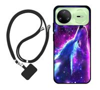 Sunrive Cover compatibile con Huawei Nova 15 Pro,Custodia Case in molle matte Morbida Flessibile protettiva back Case(Lupo,Luna,Stelle)+1x Cordino Universale