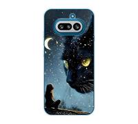 Sunrive Cover compatibile con Nothing Phone 4A, Custodia Case in molle Trasparente silicone Morbida Flessibile Antigraffio protettiva back Modelli custodie(Gatto gigante)