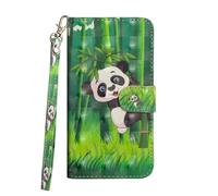 Sunrive Cover compatibile con Nubia Neo 5 5G, Custodia con supporto di stand e in Pelle artificiale per carte di credito Portafoglio Flip Chiusura Magnetica Protettiva bumper(Panda 2)