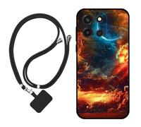 Sunrive Cover compatibile con Oneplus Nord 6,Custodia Case in molle matte Morbida Flessibile protettiva back Case(Nuvole,Luna,Cielo)+1x Cordino Universale