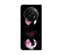 Sunrive Cover compatibile con Oppo Find N5, Custodia Case PC Trasparente Antigraffio protettiva back Modelli custodie(Pianeta e gatto)