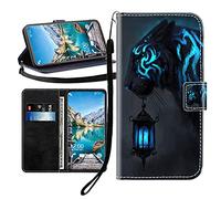 Sunrive Cover compatibile con TCL K70 5G, Custodia con supporto di stand e in Pelle artificiale per carte di credito Portafoglio Flip Chiusura Magnetica bumper(Tigre Nera B1)