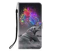 Sunrive Cover compatibile con TCL NXTPAPER 60 ULTRA, Custodia con supporto di stand e in Pelle artificiale per carte di credito Portafoglio Flip Chiusura Magnetica bumper(Q Elefante 2)