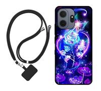 Sunrive Cover compatibile con TCL NXTpaper 70 Pro,Custodia Case in matte Morbida Flessibile protettiva back Case(Rose,Farfalla,fiore)+1x Cordino Universale