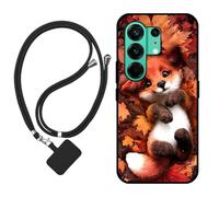 Sunrive Cover compatibile con Tecno Camon 50 Pro 5G/Camon 50,Custodia Case in molle matte Morbida Flessibile protettiva back Case(Maple Leaf Fox)+1x Cordino Universale