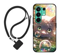 Sunrive Cover compatibile con Tecno Camon 50 Pro 5G/Camon 50,Custodia Case in molle matte Morbida Flessibile protettiva back Case(Bubble gatto)+1x Cordino Universale