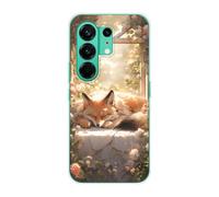 Sunrive Cover compatibile con Tecno Camon 50 Pro 5G/Camon 50, Custodia Case in molle Trasparente silicone Morbida Flessibile Antigraffio protettiva back Modelli custodie(Volpe addormentata)