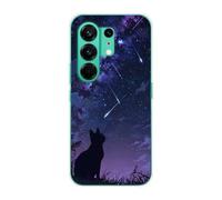 Sunrive Cover compatibile con Tecno Camon 50 Pro 5G/Camon 50, Custodia Case in molle Trasparente silicone Morbida Flessibile Antigraffio protettiva back Modelli custodie(Gatto che osserva le stelle)