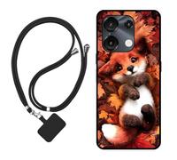 Sunrive Cover compatibile con Umidigi G9A/G9C/G9T/G9 5G/G9,Custodia Case in molle matte Morbida Flessibile protettiva back Case(Maple Leaf Fox)+1x Cordino Universale