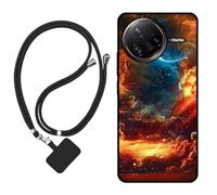 Sunrive Cover compatibile con Xiaomi Poco F7 Pro,Custodia Case in molle matte Morbida Flessibile protettiva back Case(Nuvole,Luna,Cielo)+1x Cordino Universale