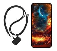 Sunrive Cover compatibile con Xiaomi Redmi A7/ Poco C81x,Custodia Case in molle matte Morbida Flessibile protettiva back Case(Nuvole,Luna,Cielo)+1x Cordino Universale