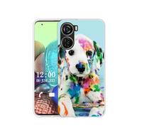 Sunrive Cover compatibile con ZTE Blade V50 Design 5G, Custodia Case in molle Trasparente silicone Morbida Flessibile Antigraffio protettiva back Modelli custodie(Q Cane 2)