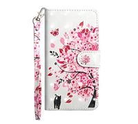 Sunrive Cover Per LG K11, Custodia Case con supporto di stand e in pelle artificiale per carte di credito Portafoglio Flip Chiusura Magnetica Protettiva(Gatto albero)