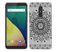 Sunrive Cover Per Wiko VIEW XL 5,99 pollici, Custodia Case in molle TPU silicone Morbida Flessibile Pelle Antigraffio protettiva(tpu Fiore nero)