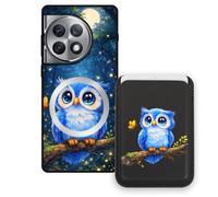 Sunrive Cover Portafoglio Custodia per OnePlus Ace 2 Pro con Porta Carte Magnetico Rimovibile, Custodia Porta Carte con Supporto per Video, Cover Protettiva Antiurto con Porta Carte - Gufo