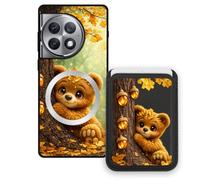 Sunrive Cover Portafoglio Custodia per OnePlus Ace 2 Pro con Porta Carte Magnetico Rimovibile, Custodia Porta Carte con Supporto per Video, Cover Protettiva Antiurto con Porta Carte - Orso