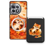 Sunrive Cover Portafoglio Custodia per OnePlus Ace 2 Pro con Porta Carte Magnetico Rimovibile, Custodia Porta Carte con Supporto per Video, Cover Protettiva Antiurto con Porta Carte - Volpe