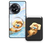 Sunrive Cover Portafoglio Custodia per OnePlus Ace2/11R con Porta Carte Magnetico Rimovibile, Custodia Porta Carte con Supporto per Video, Cover Protettiva Antiurto con Porta Carte - Gufo