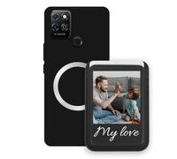 Sunrive Custodia con Personalizzabile per MagSafe Portafoglio - Cover Antiurto Compatibile con Honor Play 5T - Porta Carte e Funzione Stand per Guardare Video, Foto o Testo Personalizzato