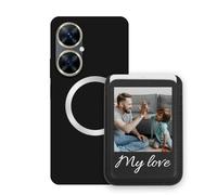 Sunrive Custodia con Personalizzabile per MagSafe Portafoglio - Cover Antiurto Compatibile con Huawei Enjoy60 Pro - Porta Carte e Funzione Stand per Guardare Video, Foto o Testo Personalizzato