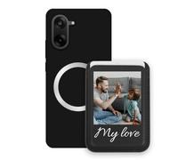 Sunrive Custodia con Personalizzabile per MagSafe Portafoglio - Cover Antiurto Compatibile con Oneplus Ace5 Racing - Porta Carte e Funzione Stand per Guardare Video, Foto o Testo Personalizzato