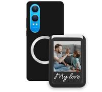 Sunrive Custodia con Personalizzabile per MagSafe Portafoglio - Cover Antiurto Compatibile con OnePlus Nord CE 4 Lite 5G - Porta Carte e Funzione Stand per Guardare Video, Foto o Testo Personalizzato