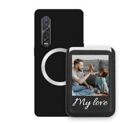 Sunrive Custodia con Personalizzabile per MagSafe Portafoglio - Cover Antiurto Compatibile con Oppo Find X2 Pro - Porta Carte e Funzione Stand per Guardare Video, Foto o Testo Personalizzato
