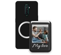 Sunrive Custodia con Personalizzabile per MagSafe Portafoglio - Cover Antiurto Compatibile con Oppo Reno Ace/Realme X2 Pro - Porta Carte e Funzione Stand, Foto o Testo Personalizzato