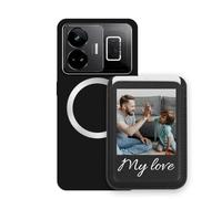 Sunrive Custodia con Personalizzabile per MagSafe Portafoglio - Cover Antiurto Compatibile con Realme GT Neo 5 - Porta Carte e Funzione Stand per Guardare Video, Foto o Testo Personalizzato