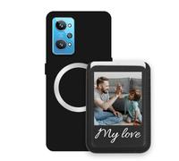 Sunrive Custodia con Personalizzabile per MagSafe Portafoglio - Cover Antiurto Compatibile con realme GT Neo 2 - Porta Carte e Funzione Stand per Guardare Video, Foto o Testo Personalizzato