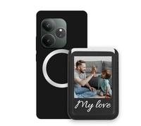 Sunrive Custodia con Personalizzabile per MagSafe Portafoglio - Cover Antiurto Compatibile con realme GT 6 5G - Porta Carte e Funzione Stand, Foto o Testo Personalizzato