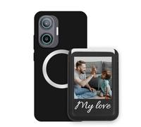 Sunrive Custodia con Personalizzabile per MagSafe Portafoglio - Cover Antiurto Compatibile con Redmi Turbo 4 Pro - Porta Carte e Funzione Stand per Guardare Video, Foto o Testo Personalizzato