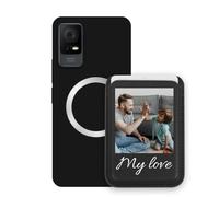 Sunrive Custodia con Personalizzabile per MagSafe Portafoglio - Cover Antiurto Compatibile con TCL 408 - Porta Carte e Funzione Stand per Guardare Video, Foto o Testo Personalizzato