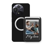 Sunrive Custodia con Personalizzabile per MagSafe Portafoglio - Cover Antiurto Compatibile con TCL 60R 5G - Porta Carte e Funzione Stand per Guardare Video, Foto o Testo Personalizzato