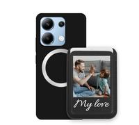 Sunrive Custodia con Personalizzabile per MagSafe Portafoglio - Cover Antiurto Compatibile con Xiaomi Redmi Note 13 4G - Porta Carte e Funzione Stand per Guardare Video, Foto o Testo Personalizzato