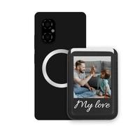 Sunrive Custodia con Personalizzabile per MagSafe Portafoglio - Cover Antiurto Compatibile con Xiaomi Poco M4 5G - Porta Carte e Funzione Stand per Guardare Video, Foto o Testo Personalizzato