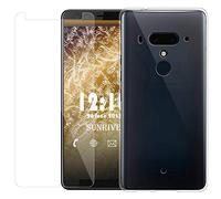 Sunrive Per HTC U12 PLUS, Vetro Temperato Pellicola + Cover trasparente silicone,Protettiva Protezione Protettore Glass Screen Protector Custodia Case