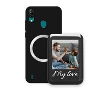 Sunrive Personalizzabile per MagSafe Portafoglio con Custodia Compatibile con BlackviewA60Plus(2020) Cover Antiurto - Porta Carte e Funzione Stand per Guardare Video, Foto o Testo Personalizzato