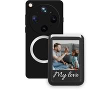 Sunrive Personalizzabile per MagSafe Portafoglio con Custodia Compatibile con Oppo Find X9 Ultra Cover Antiurto - Porta Carte e Funzione Stand per Guardare Video, Foto o Testo Personalizzato