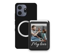 Sunrive Personalizzabile per MagSafe Portafoglio con Custodia Compatibile con TCL NXTpaper 70 Pro Cover Antiurto - Porta Carte e Funzione Stand per Guardare Video, Foto o Testo Personalizzato