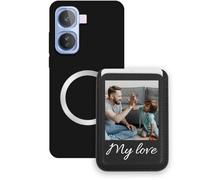 Sunrive Personalizzabile per MagSafe Portafoglio con Custodia Compatibile con Vivo Iqoo Neo 11 Cover Antiurto - Porta Carte e Funzione Stand per Guardare Video, Foto o Testo Personalizzato