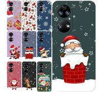 Sunrive Personalizzate Cover compatibile con Huawei P60 P50 40 30 20 10 Plus P40 Lite Y9 Y7 Y6 2019 P Smart Z S nova 11i 11 10 3 Pro SE Mate 10 9,Iniziali & Testi Custom Christmas Custodia