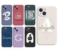 Sunrive Personalizzate Cover compatibile con iPhone 14 15 13 12 Pro Max 11 Mini Xr Xs X 8 7 Plus SE con MagSafe,personalizzabile con Iniziali & Testi Disegni Custom Custodia,TPU molle Case