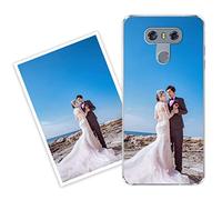 Sunrive Personalizzate Cover compatibile con LG G6 personalizzabile con Foto Testi Frase Logo Disegni e Grafiche Personalizzata, assorbimento degli urti morbido TPU trasparente